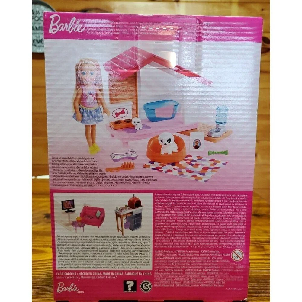 NEW Mattel Barbie Estate Furniture DREAM HOUSE DOG SET Food, Dishes, Bed, Bath++